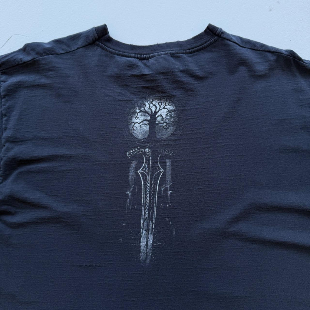 Black Gothic Reaper 90s Vintage Graphic T-Shirt - Large