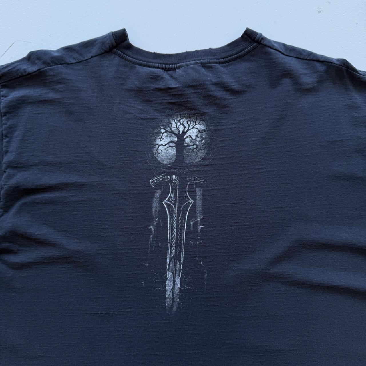 Black Gothic Reaper 90s Vintage Graphic T-Shirt - Large