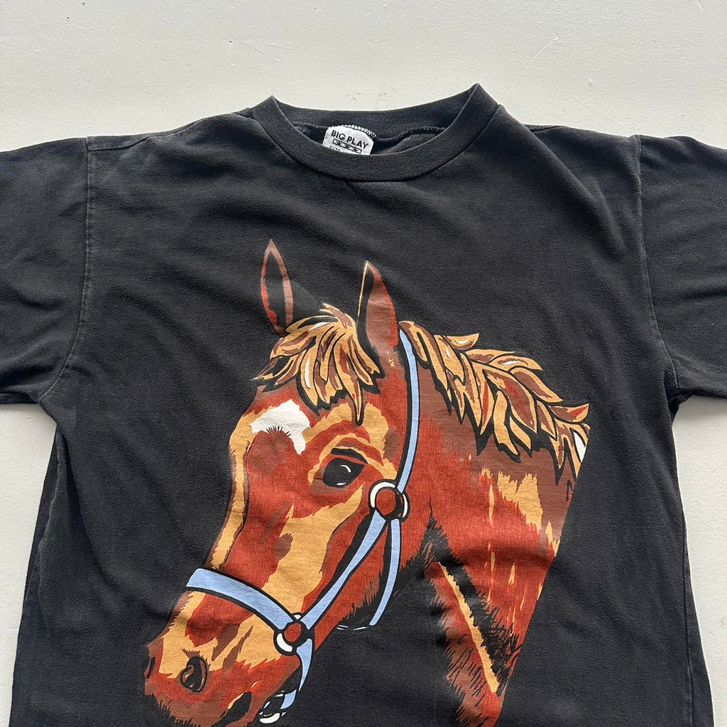 Black Horse 00s Vintage Graphic T-Shirt - Medium