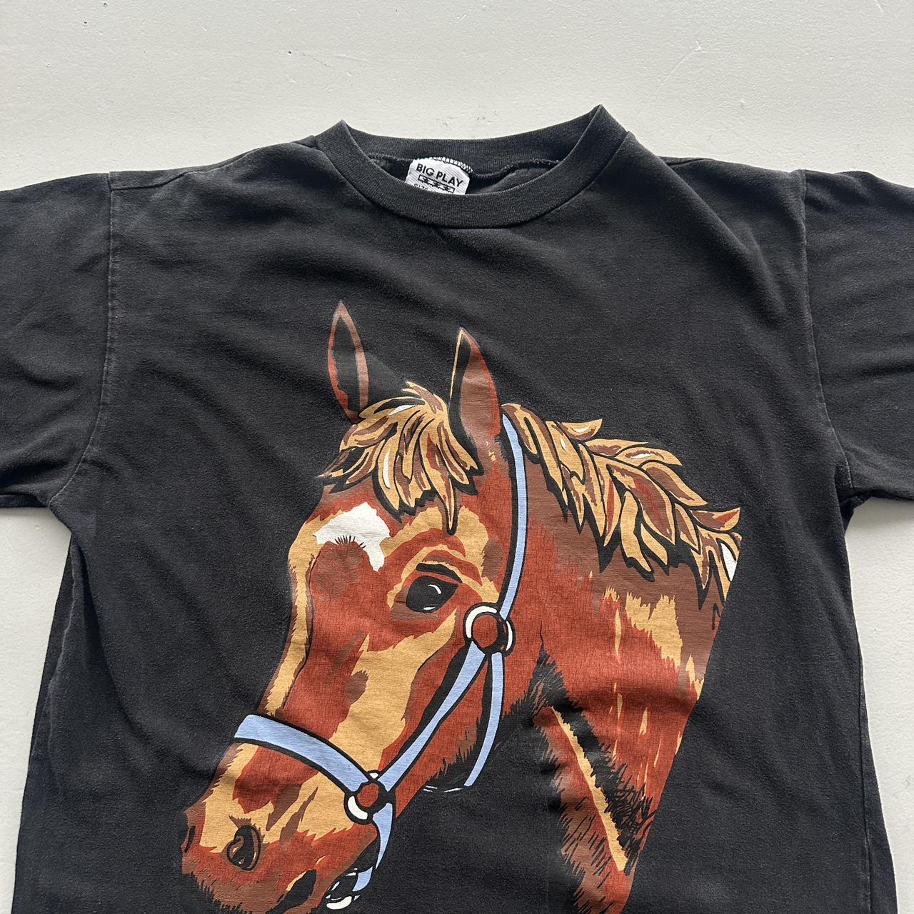 Black Horse 00s Vintage Graphic T-Shirt - Medium