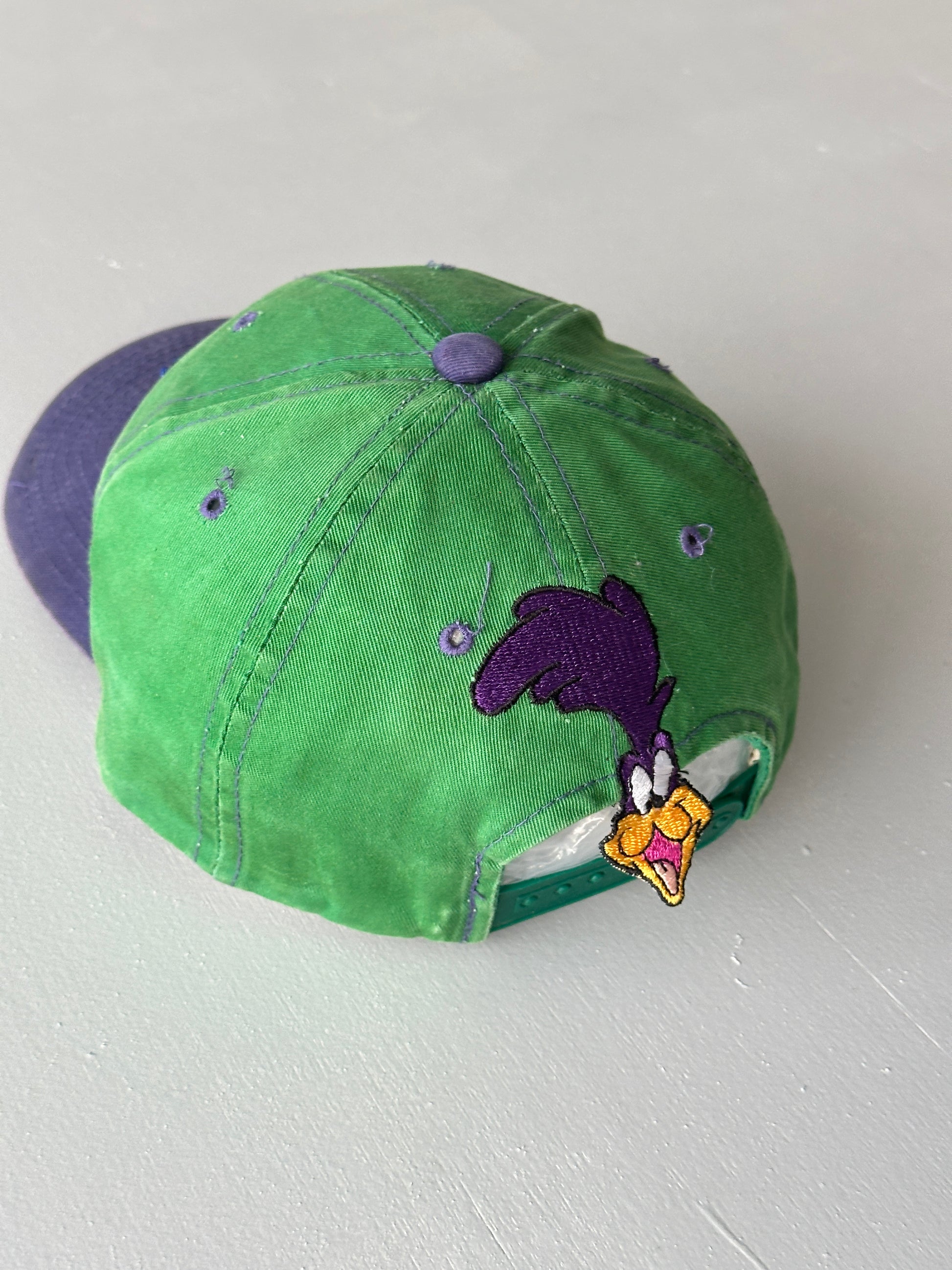 Green / Purple Road Runner Looney Tunes 90's Vintage SnapBack Trucker Cap