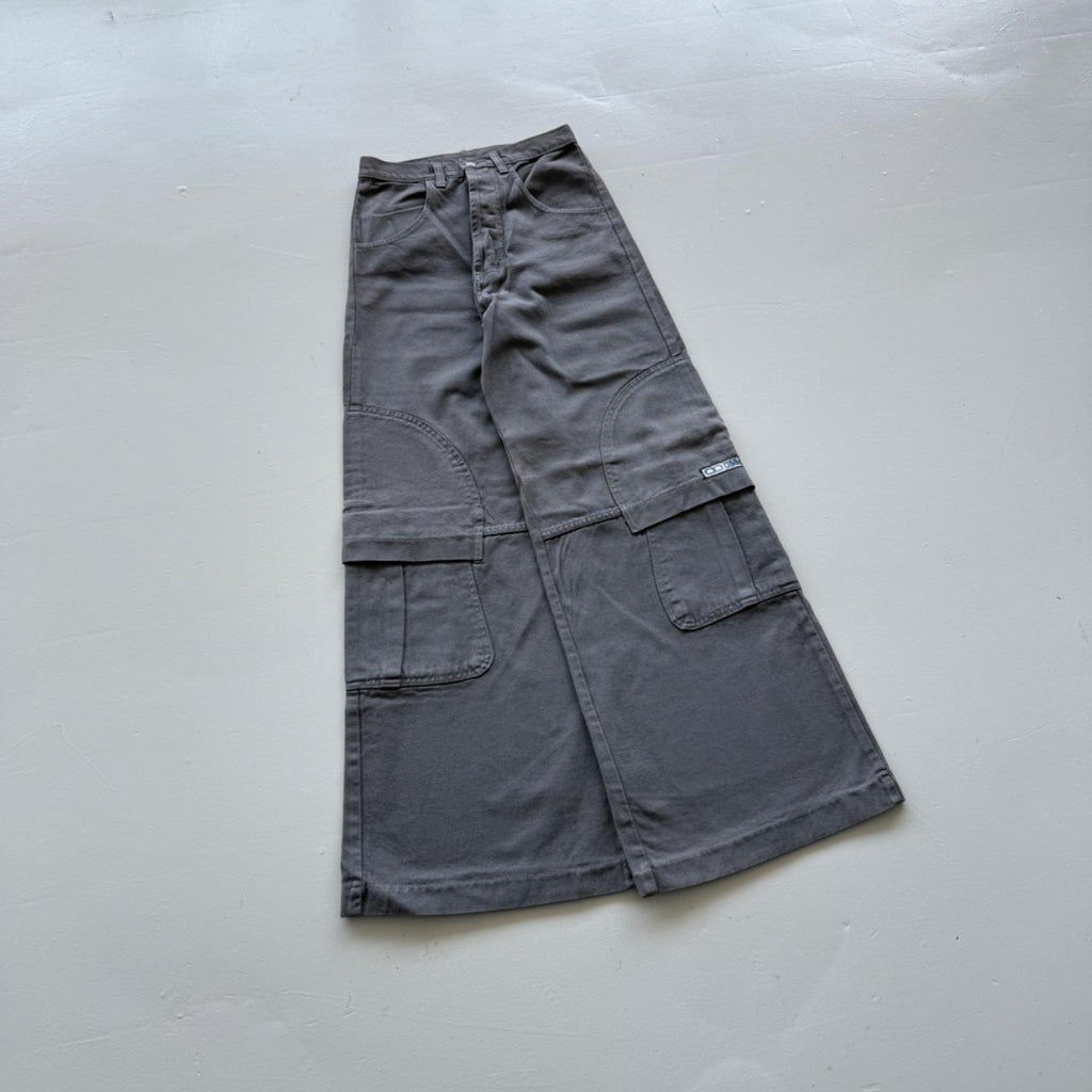 Grey Criminal Damage Cotton Y2K Vintage 00s Wide Leg Cargo's - 26” x 32”