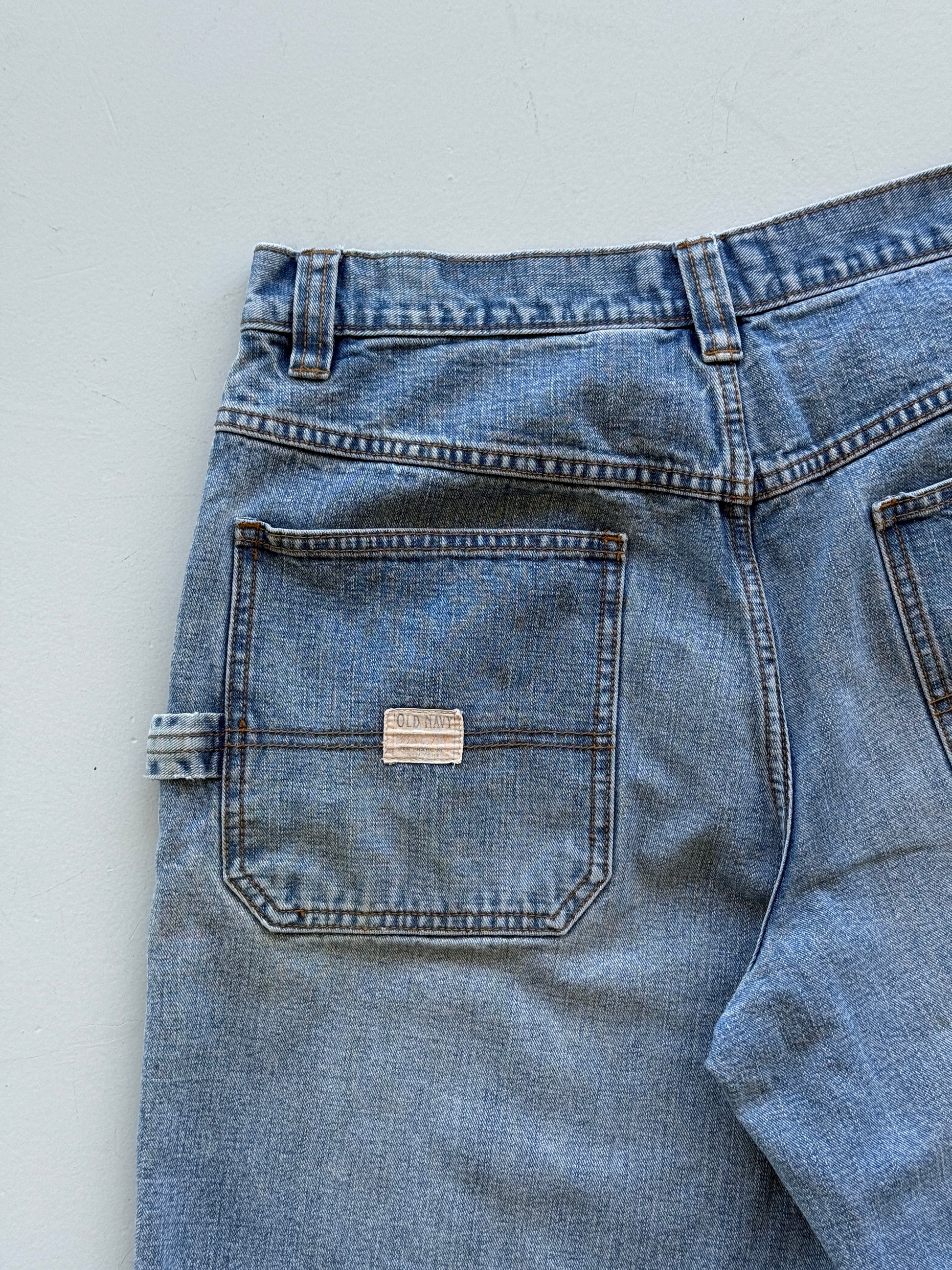 Blue Old Navy 00's Vintage Baggy Carpenter Denim Shorts - W32 x L10.5