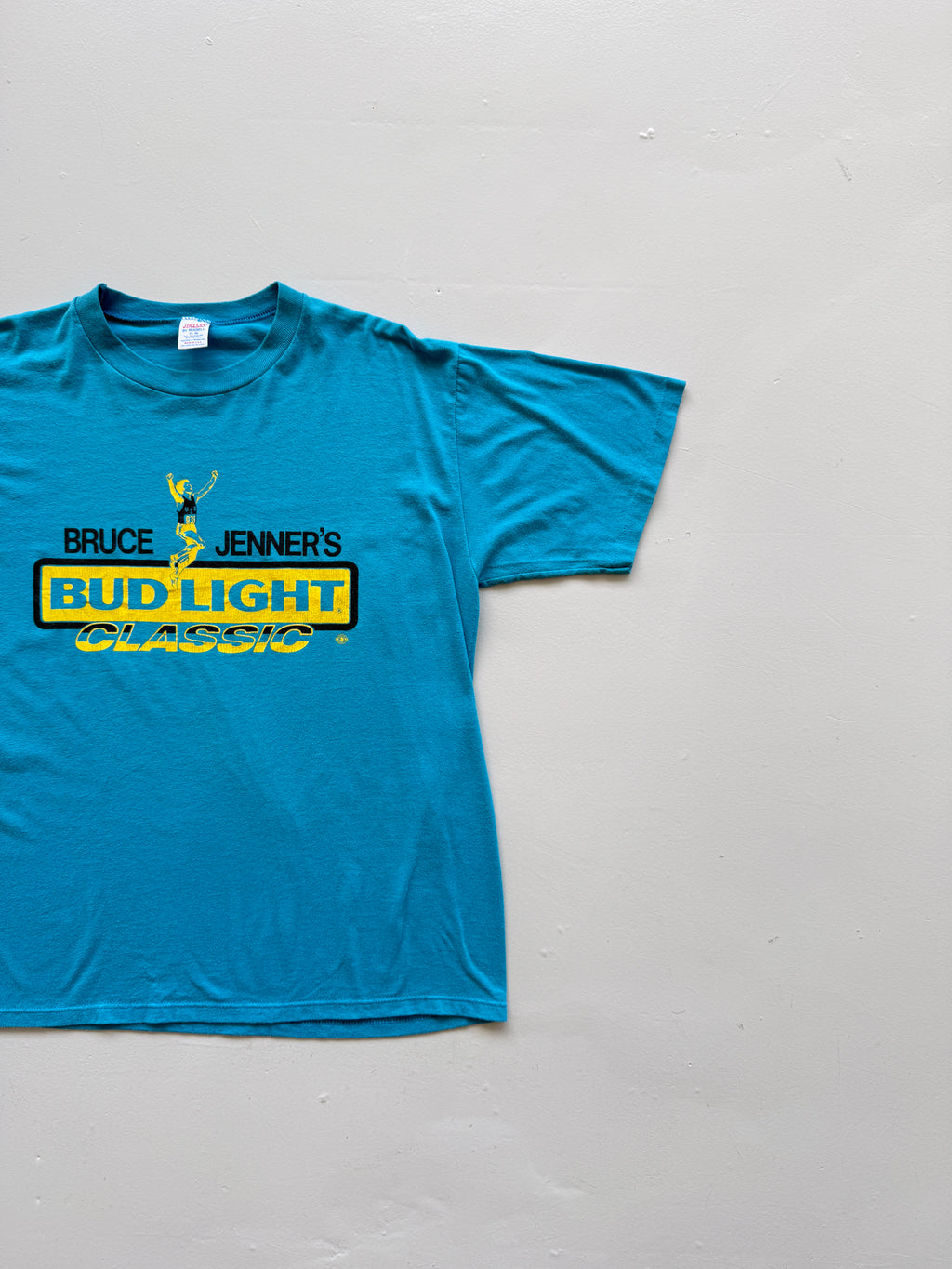 Blue Bruce Jenner 80's Vintage Single Stitch Beer Graphic T-Shirt - XL