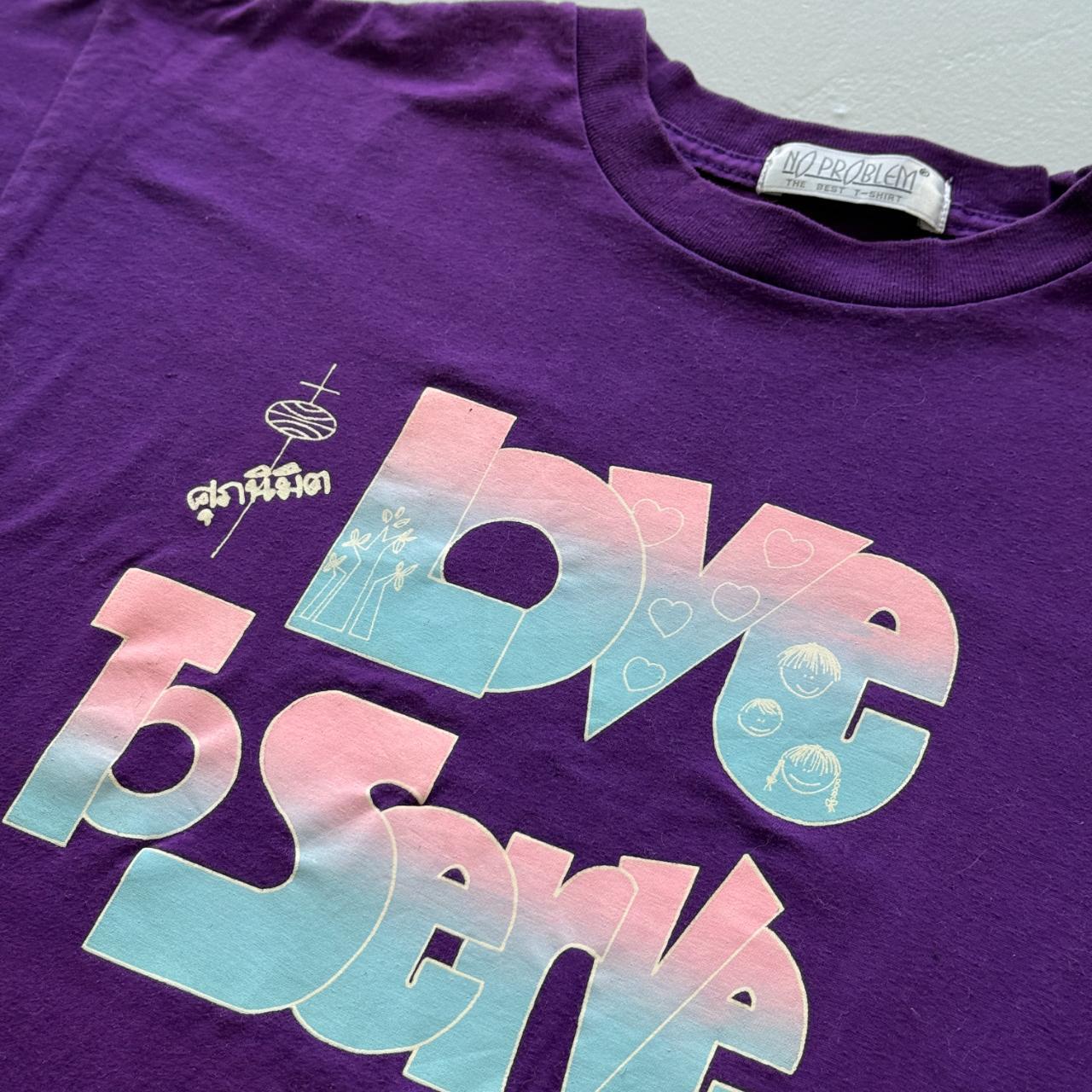 Purple Love to Serve Religious Vintage 90s T-shirt - Medium