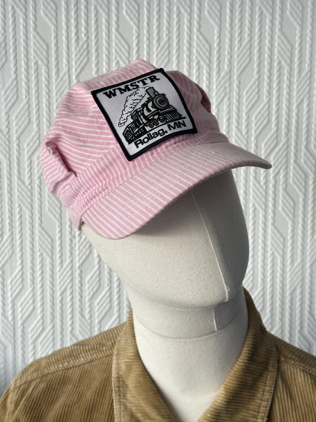 Childrens Pink WMSTR Steam Train Vintage Railroad Conductors Trucker Cap