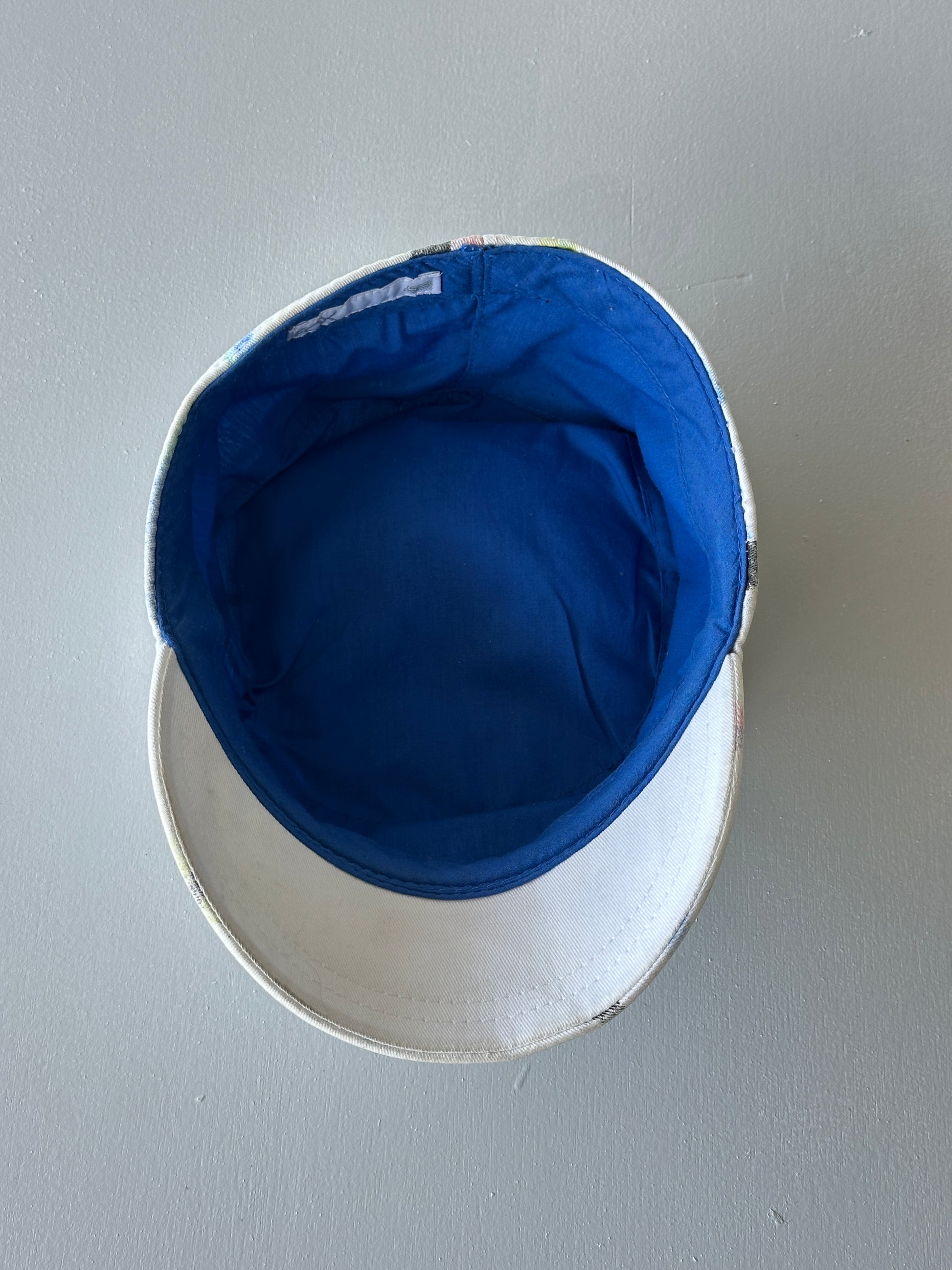 FOX White Studded Y2K Cadet Cap Military Style 00's Grunge Aesthetic
