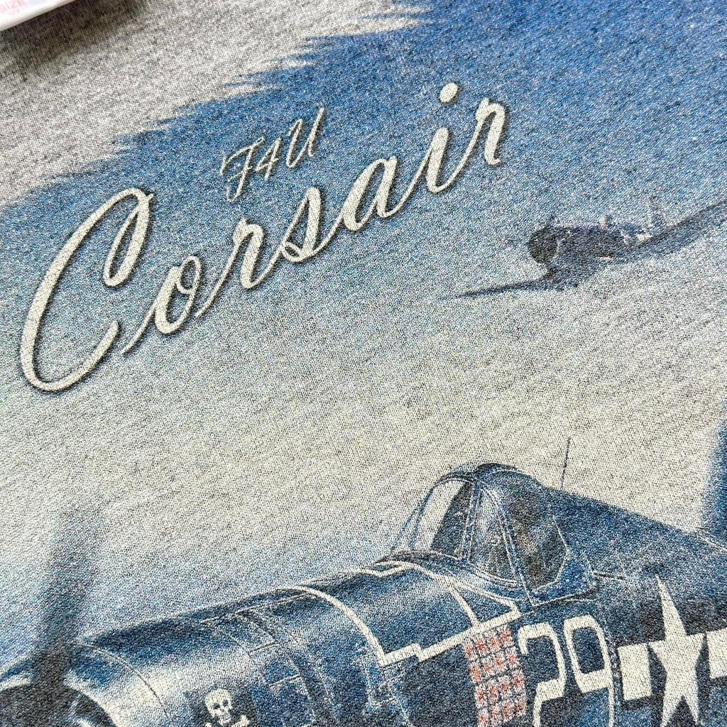 Grey Fighter Jet Vintage T-shirt - XL