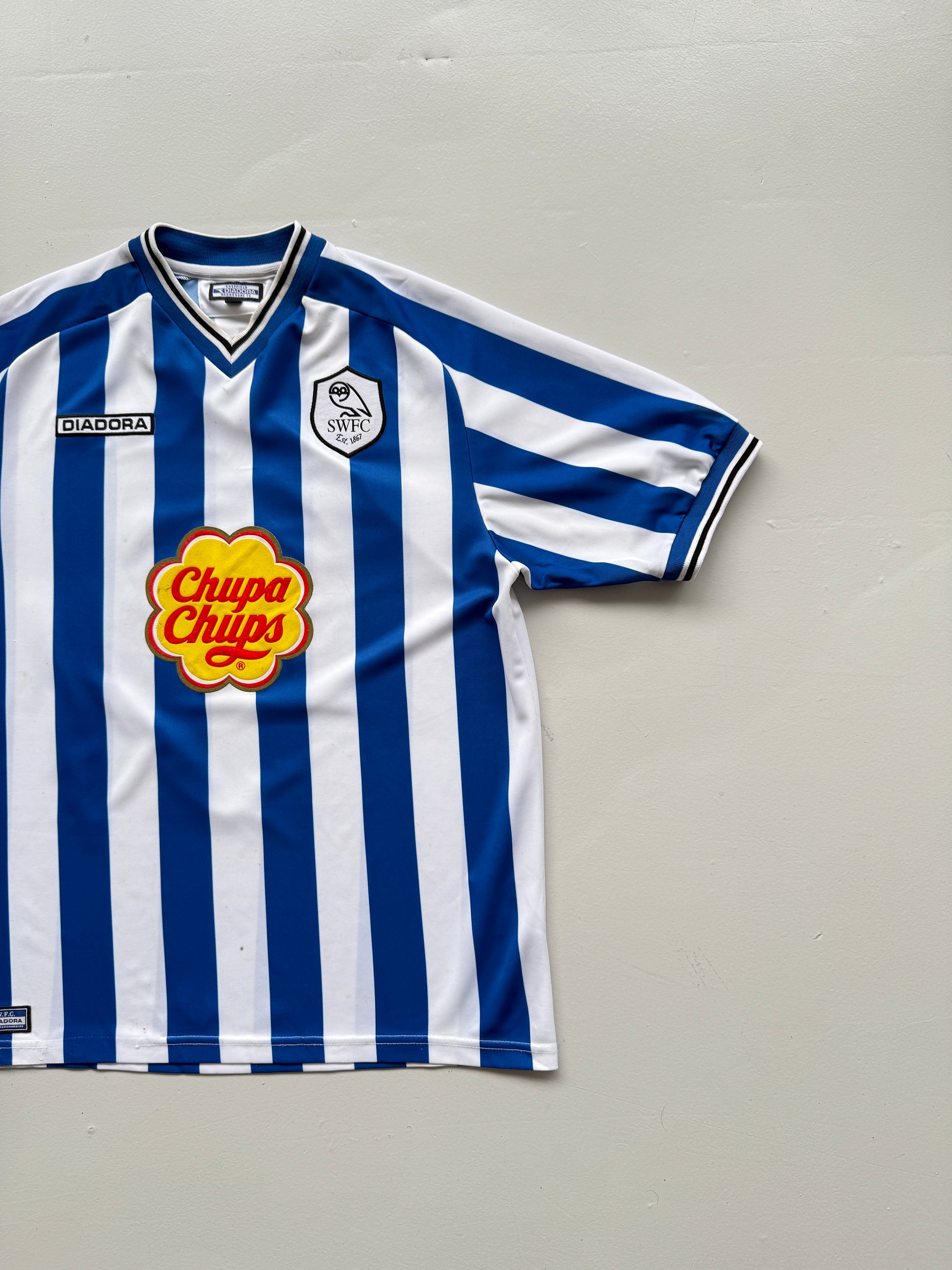 Diadora Sheffield Wednesday Chupa Chups 00's Vintage Football Shirt #18 - Large