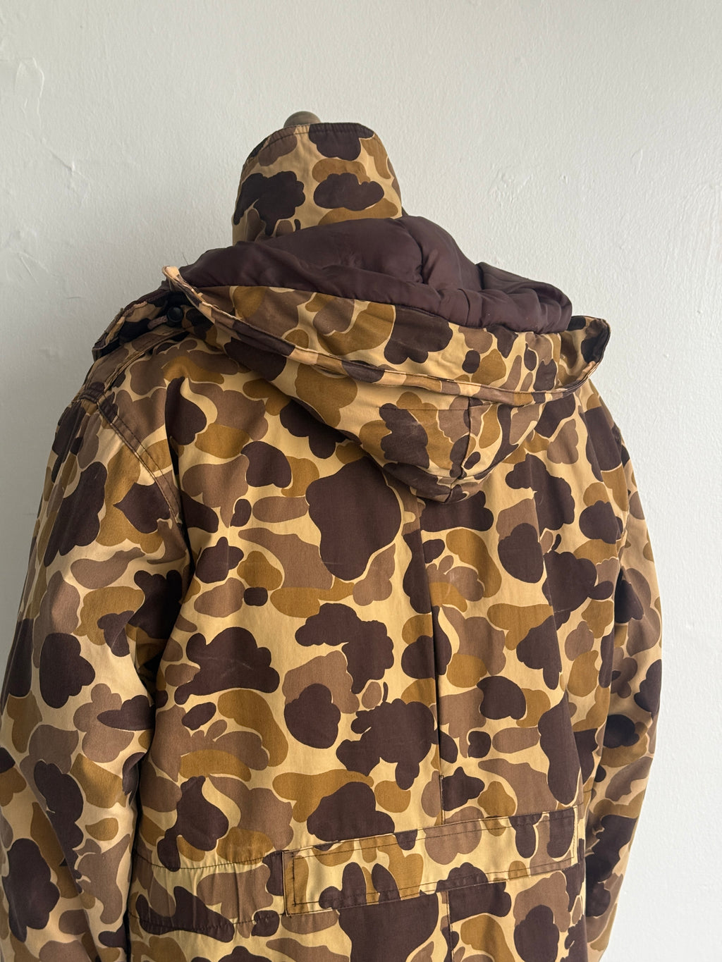Avid Camo Duck Hunter 80's Vintage Hooded Hunting Jacket - Medium