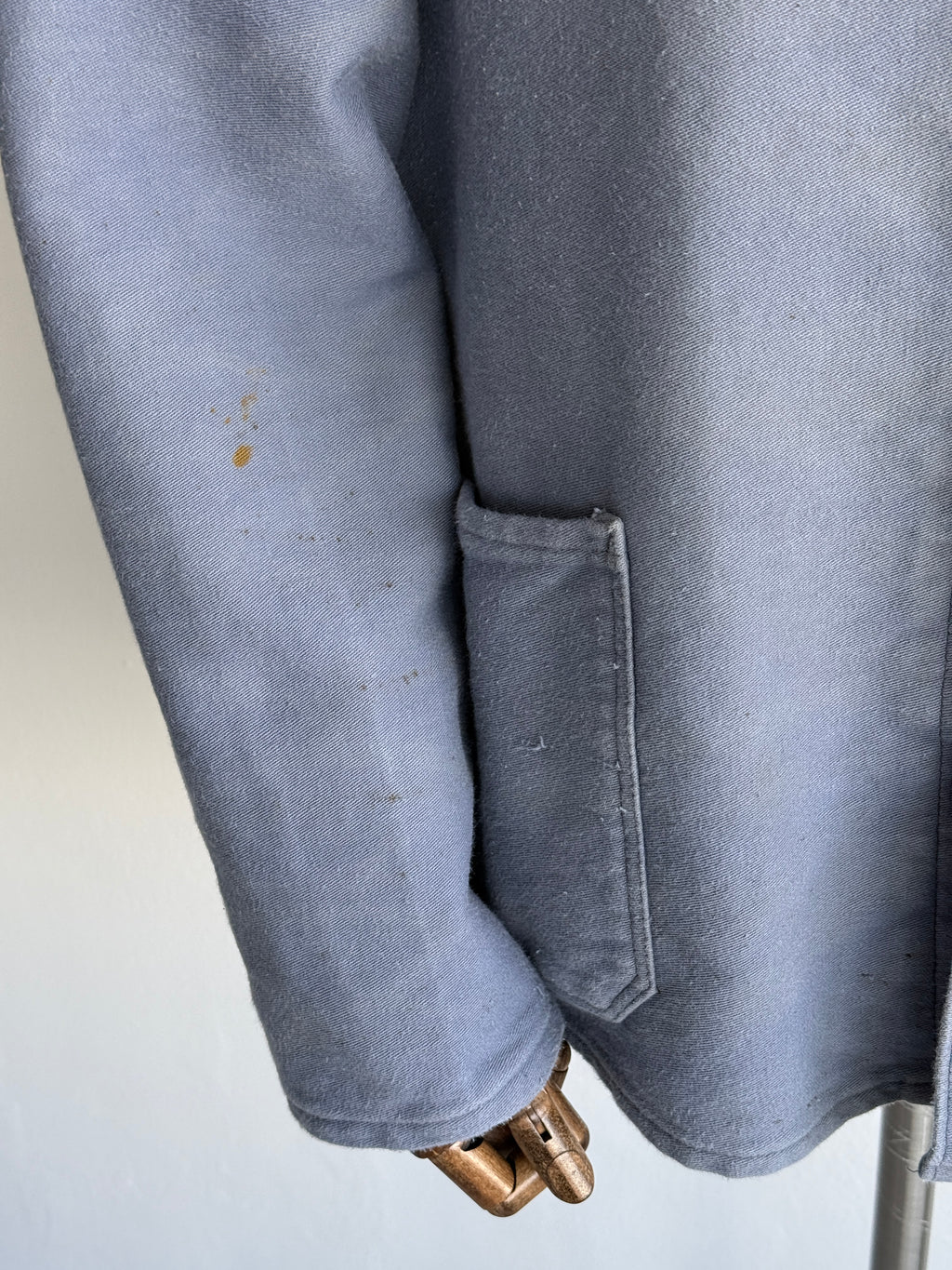 Faded Blue Moleskin German Made 60's Vintage Workwear Chore Jacket CH472 - Large