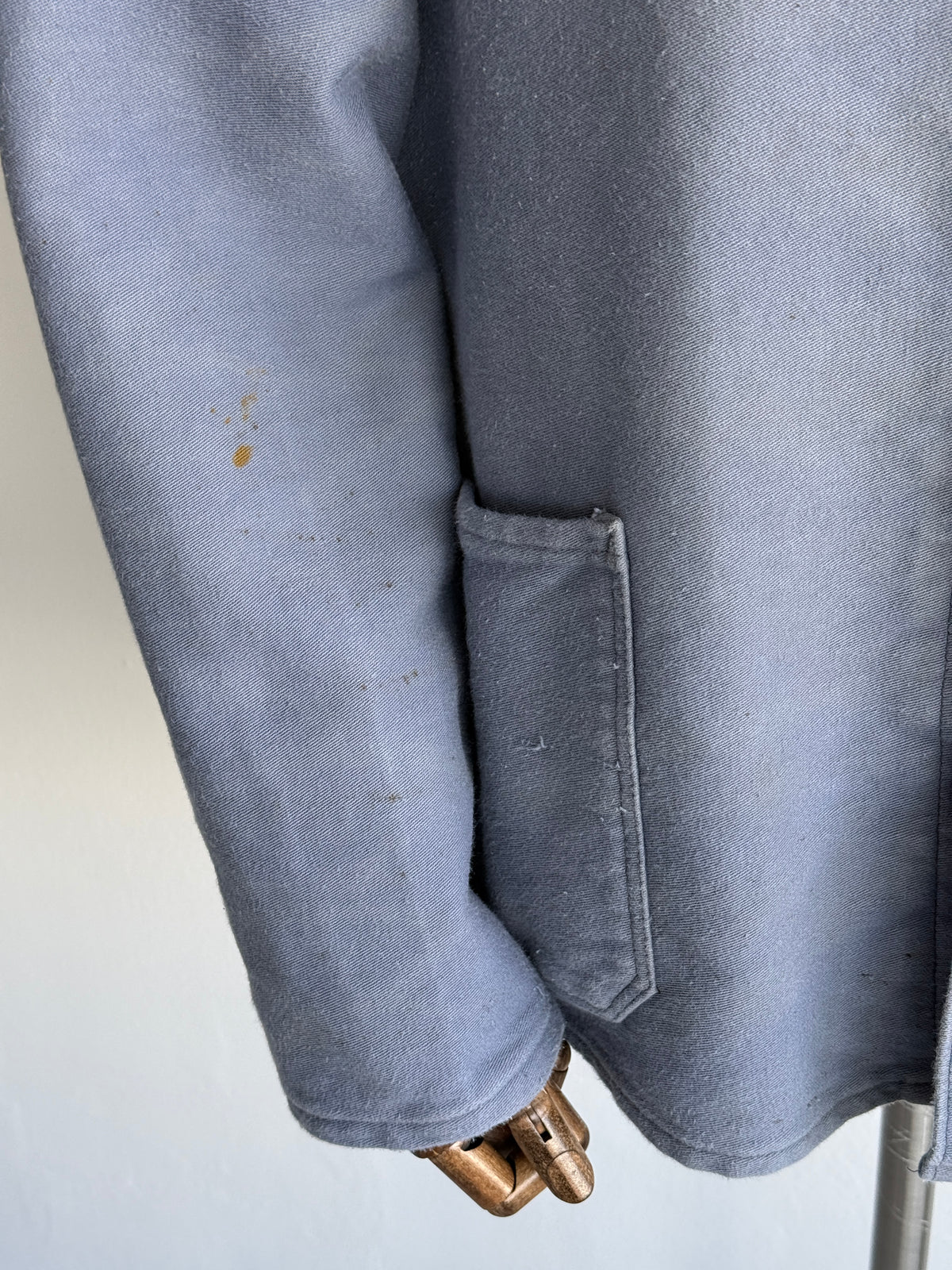 Faded Blue Moleskin German Made 60's Vintage Workwear Chore Jacket CH472 - Large