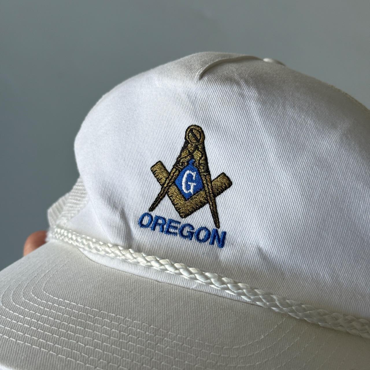 White Oregon Vintage Mesh SnapBack Trucker Cap