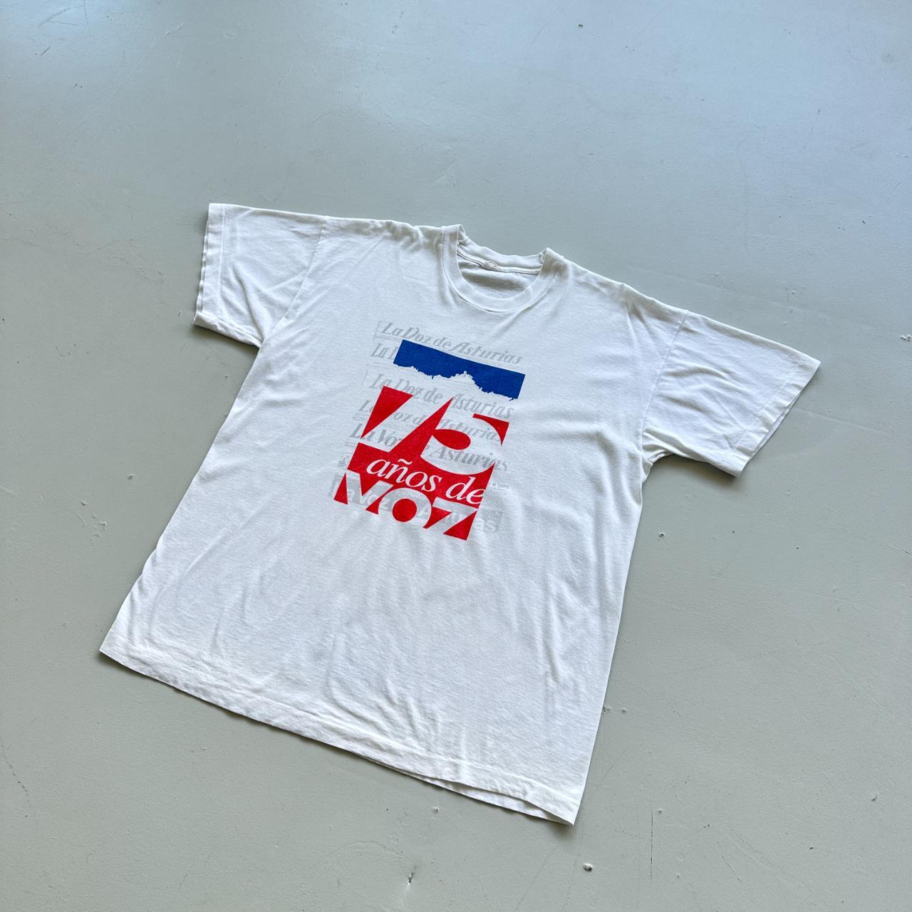 White French 75 Year Anniversary Vintage 90's T-shirt - XL