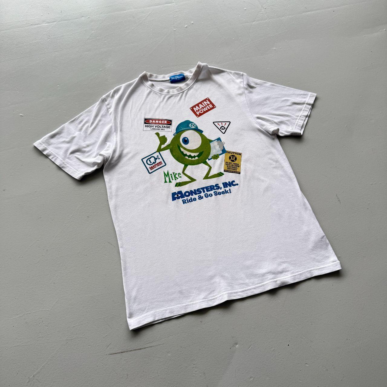 White Disneyland Tokyo Monsters Inc 00s Y2K Vintage Graphic T-Shirt - Large