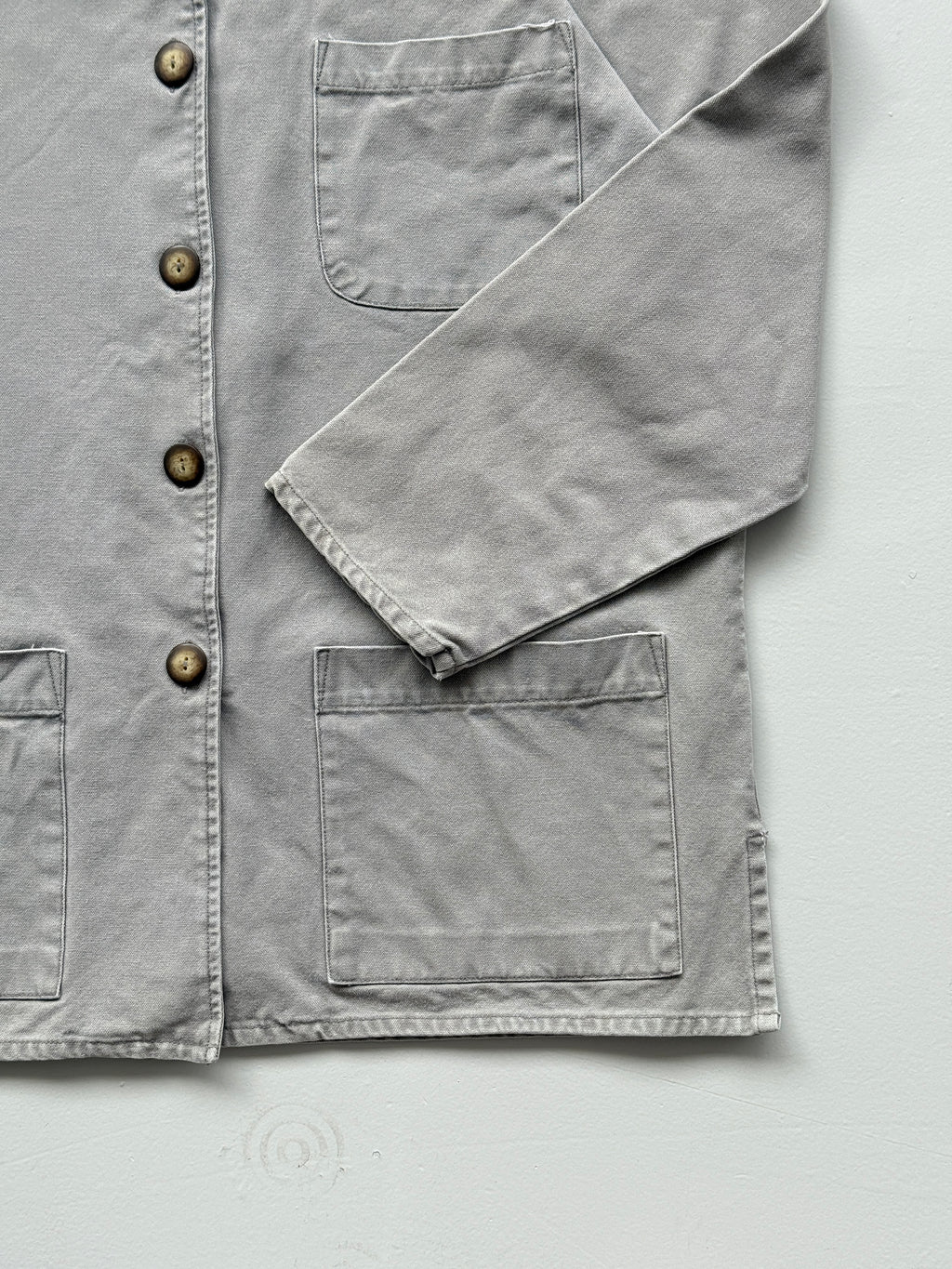 Grey Canvas Chore Jacket 90's Vintage French Workwear CH139 - Large