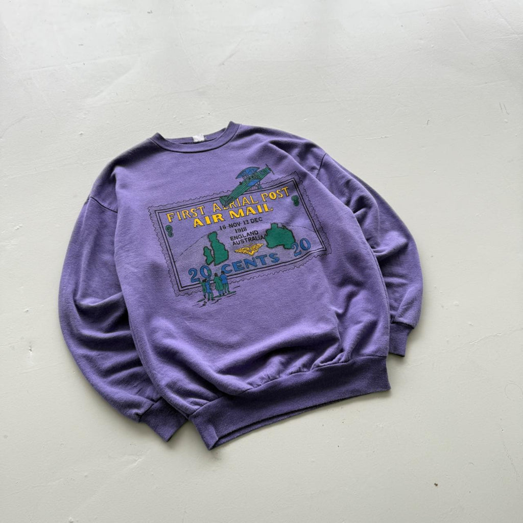 Purple Air Post 80’s Vintage Graphic Sweatshirt - Large