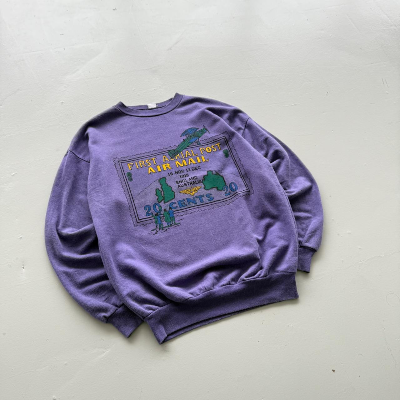 Purple Air Post 80’s Vintage Graphic Sweatshirt - Large