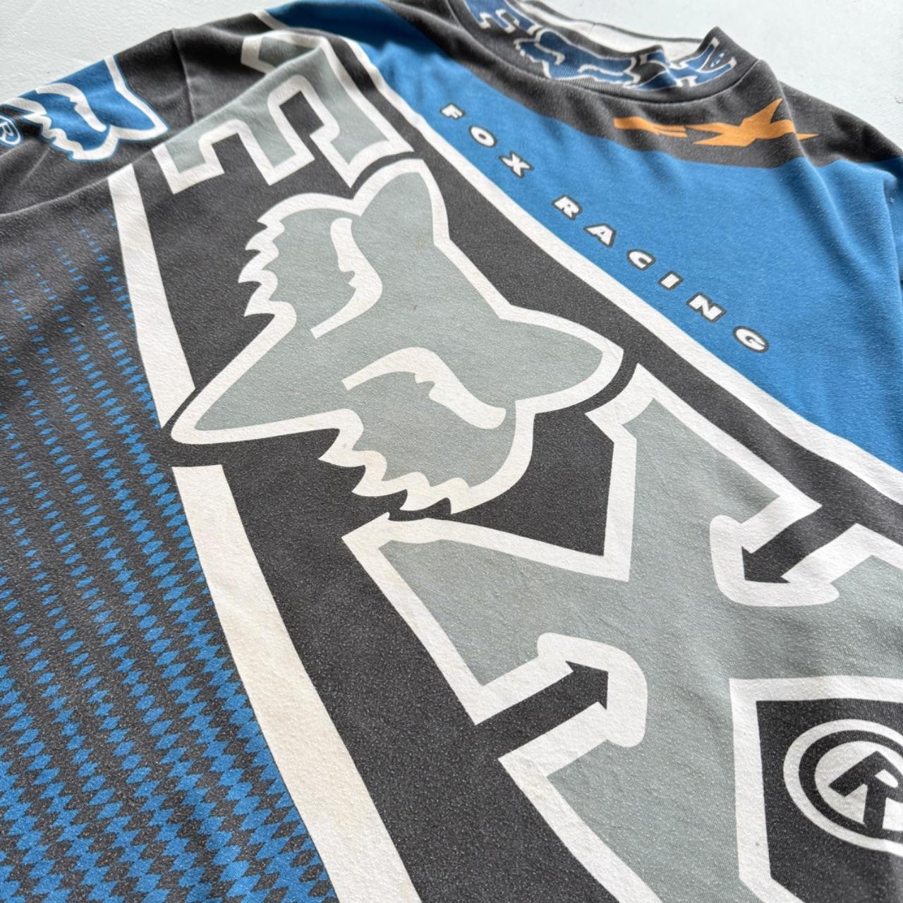 Faded Fox Racing 90s Vintage Graphic Long Sleeve Motocross Jersey - Large