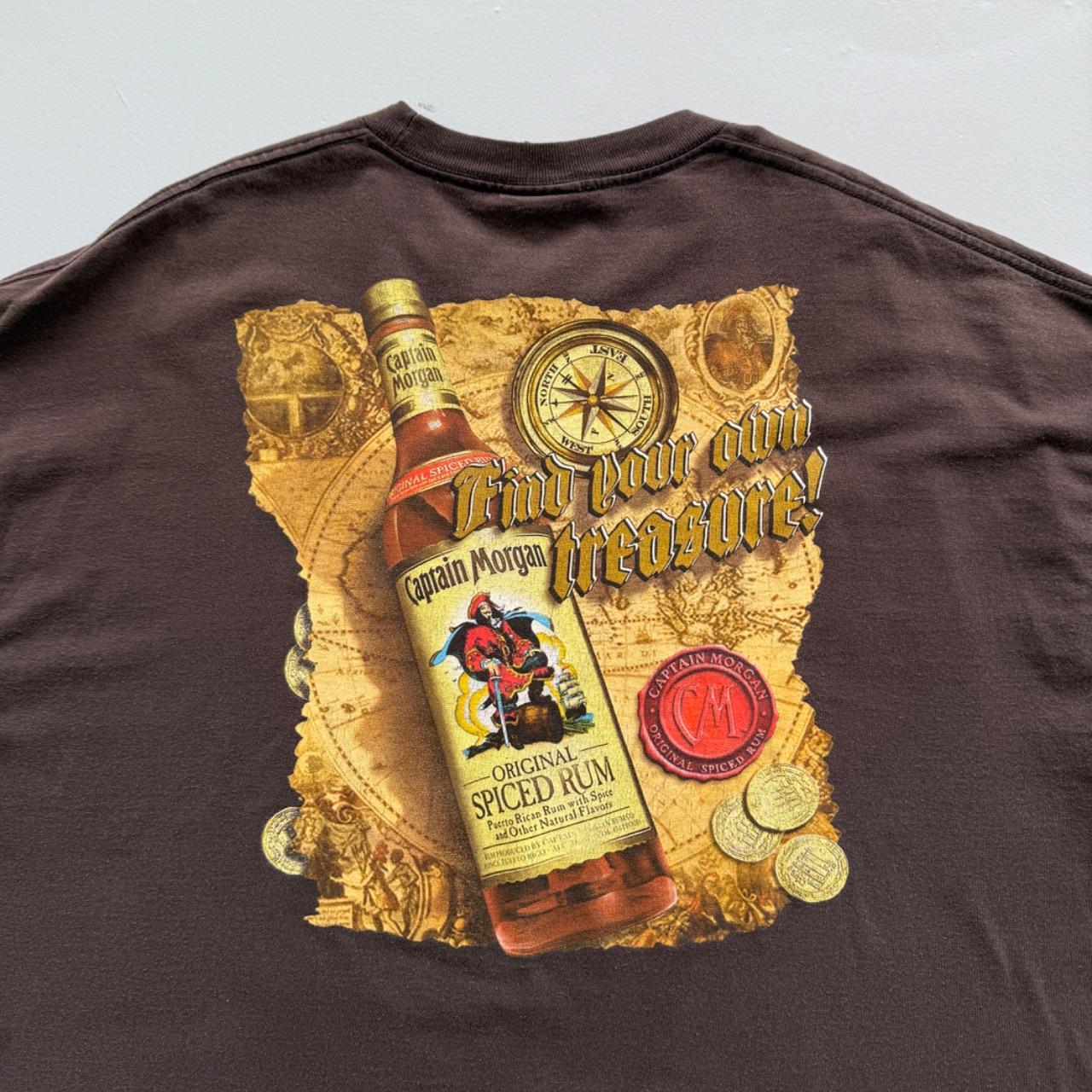 Brown Captain Morgan's Rum 90s Vintage Graphic T-Shirt - 3XL