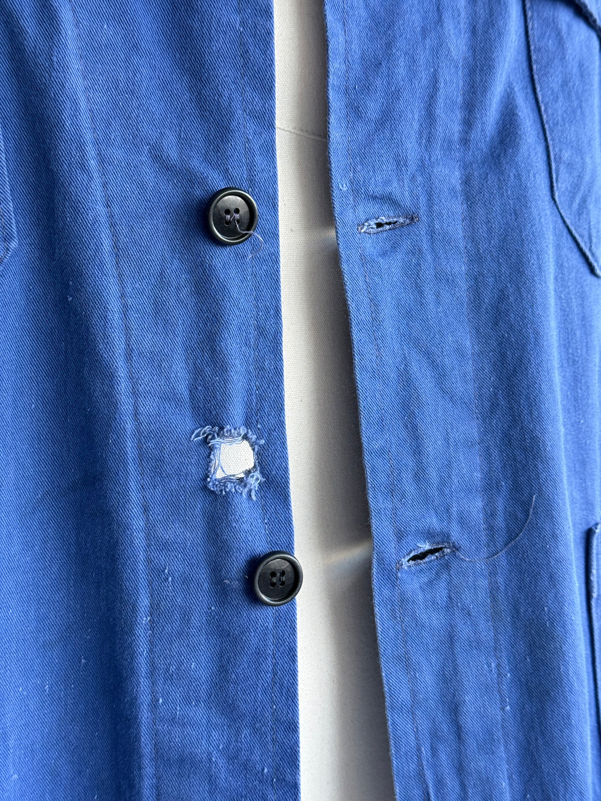 Blue French 1950s/60s Vintage Workwear Chore Jacket CH501 - Large