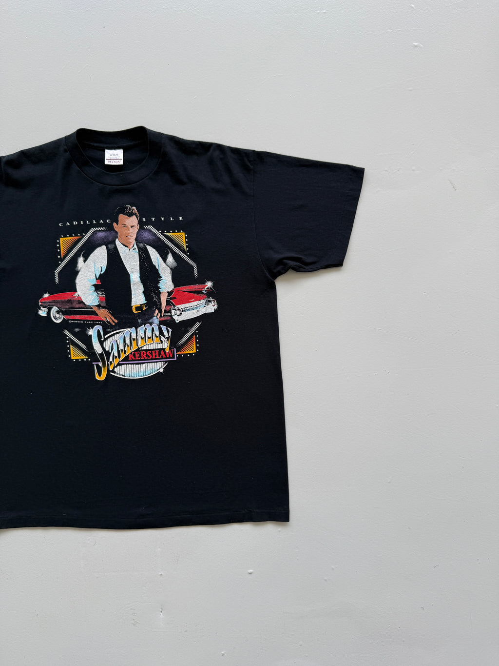 Black Sammy Kershaw 90's Vintage Single Stitch Graphic Band T-Shirt - XL