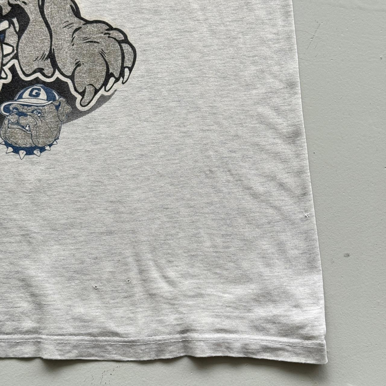 Grey Georgetown Bulldogs 90s Vintage Collage Graphic T-Shirt - Small