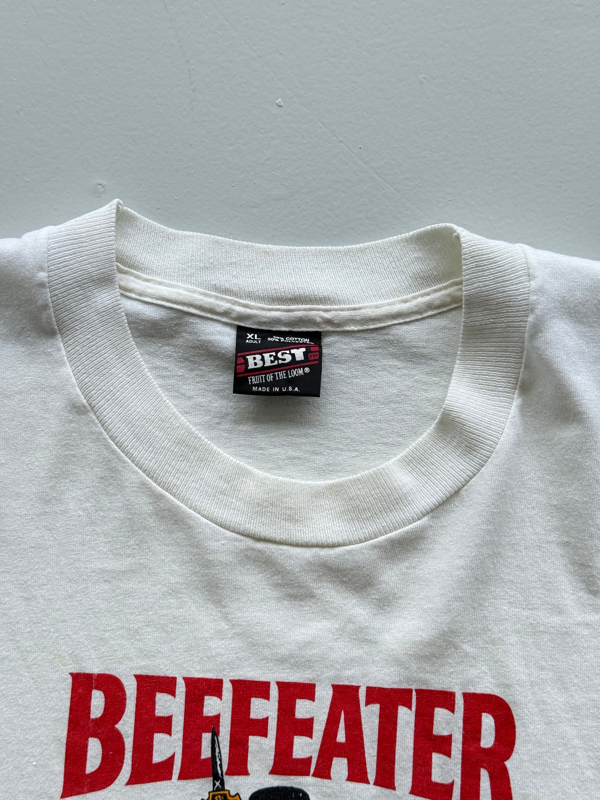 White Beefeater Gin 90's Vintage Single Stitch Graphic T-Shirt- XL
