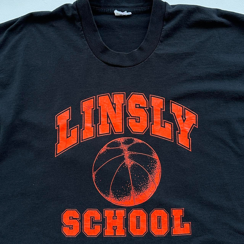 Linsly School Basketball Black 90s Vintage T-shirt - XL