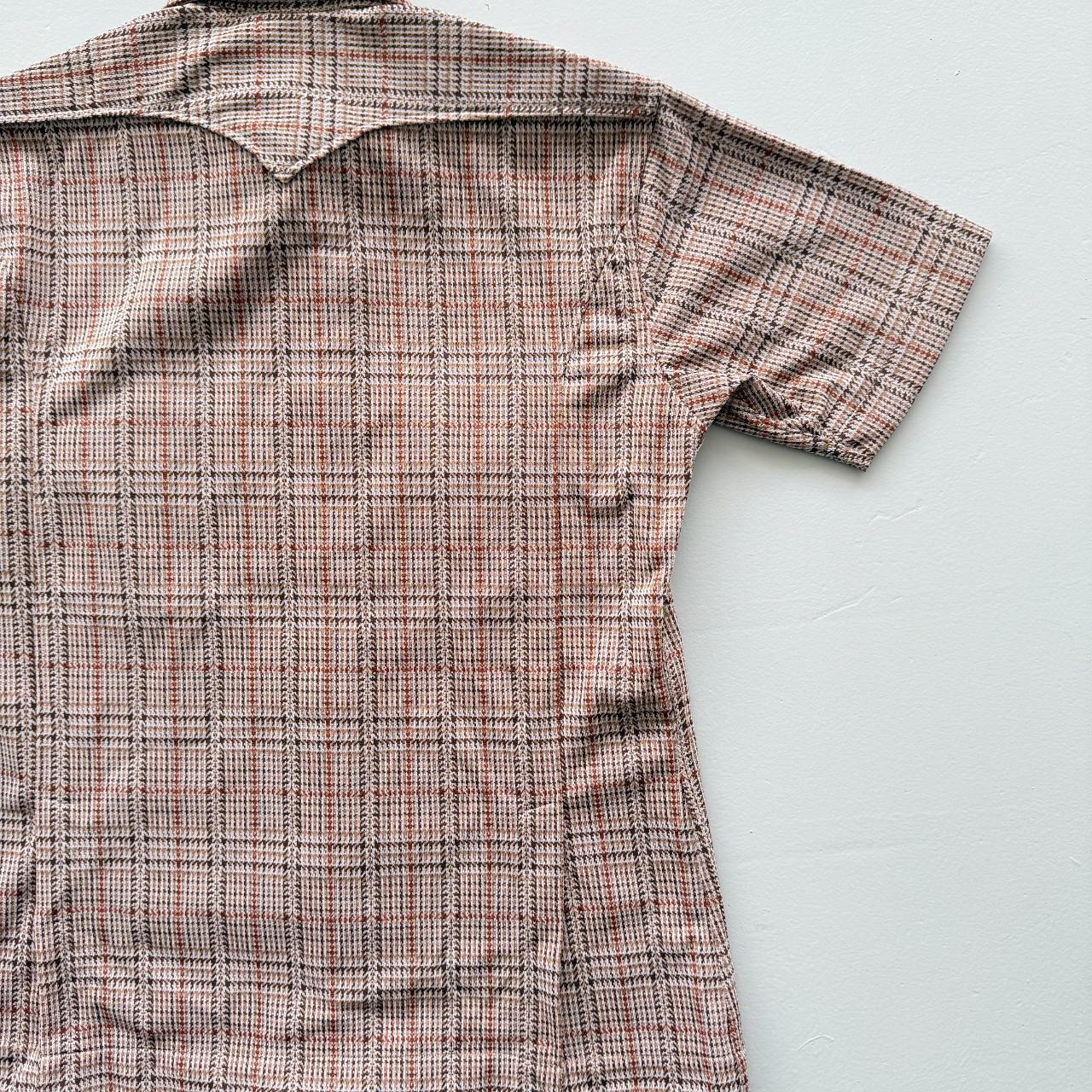 Brown Checkered Vintage 70's Shirt - Medium