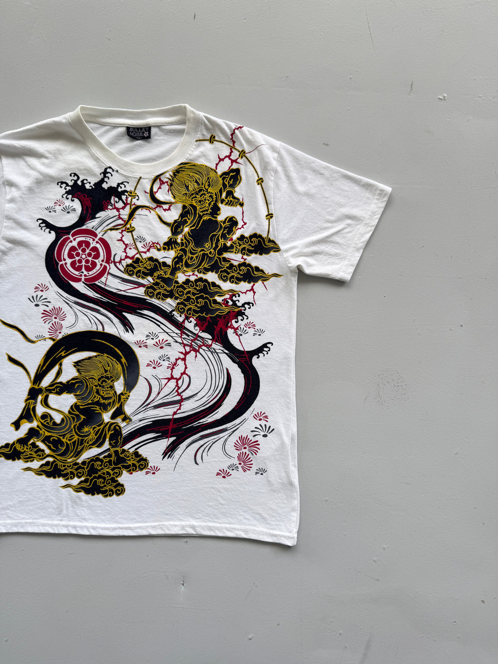 White Bullet Noise 00's Vintage Y2K Graphic T-Shirt - Large