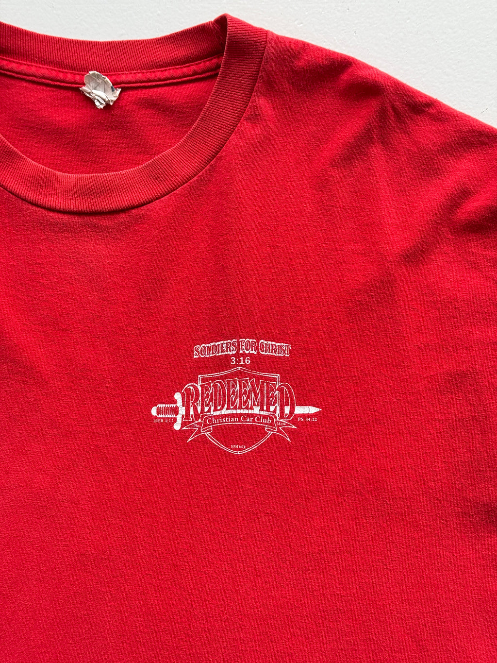 Red Redeem Christian Car Club 90's Vintage Graphic T-Shirt - XL