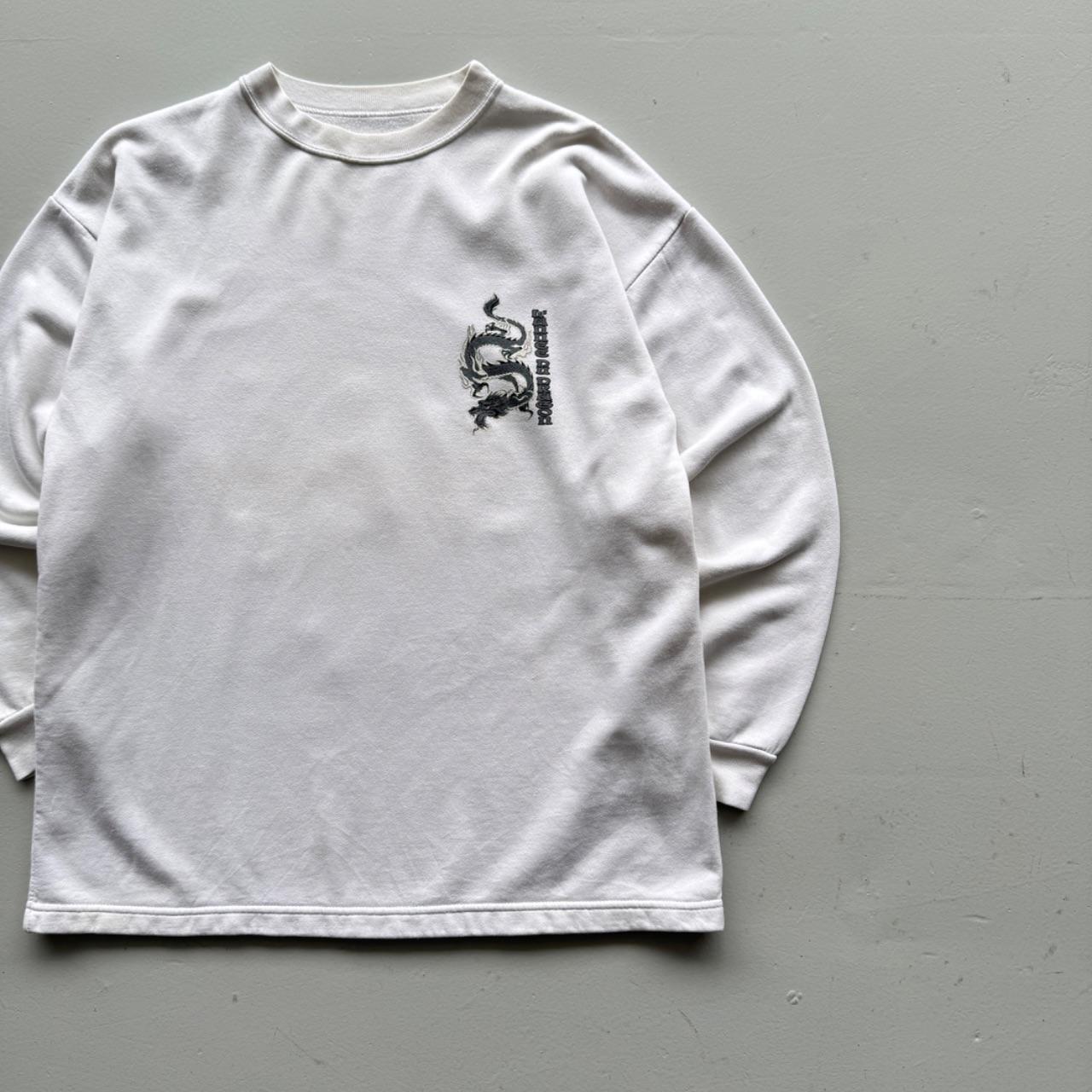 White Surfer 90’s Vintage Dragon Sweatshirt - Medium