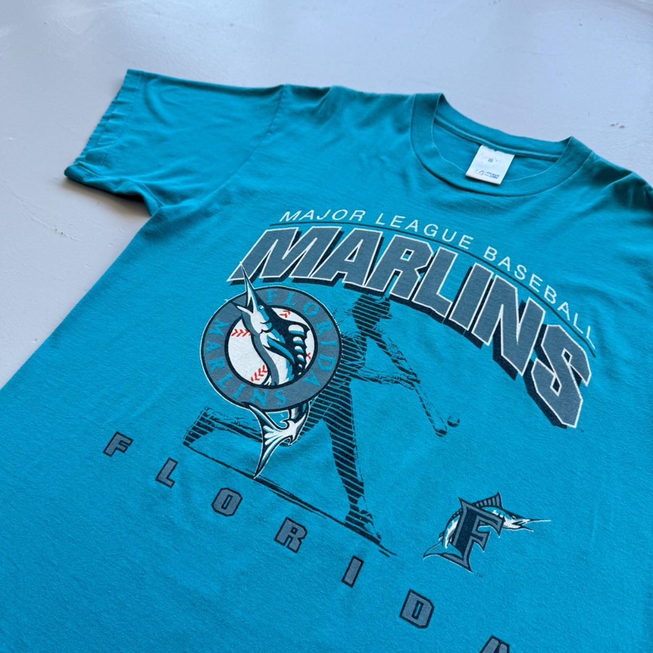 Blue Florida Marlins 90s Vintage Graphic T-shirt - XL