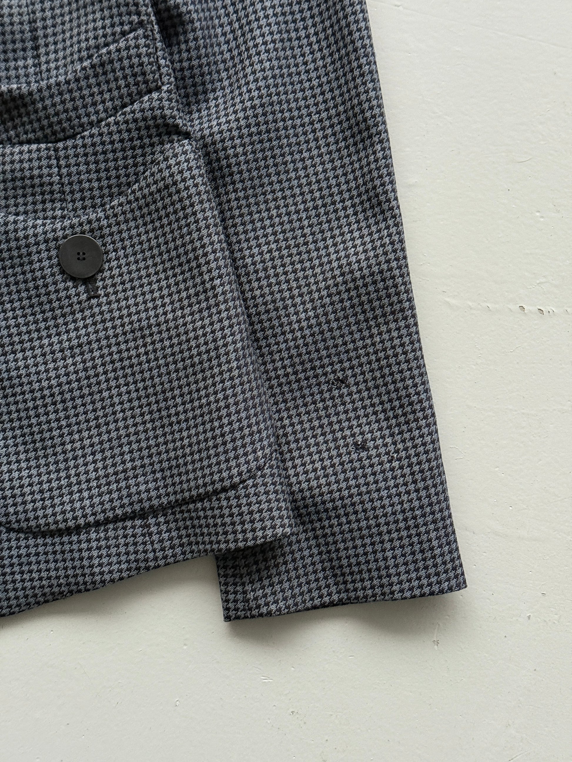 Navy Blue Emporio Armani 90's Vintage Check Blazer - UK 10