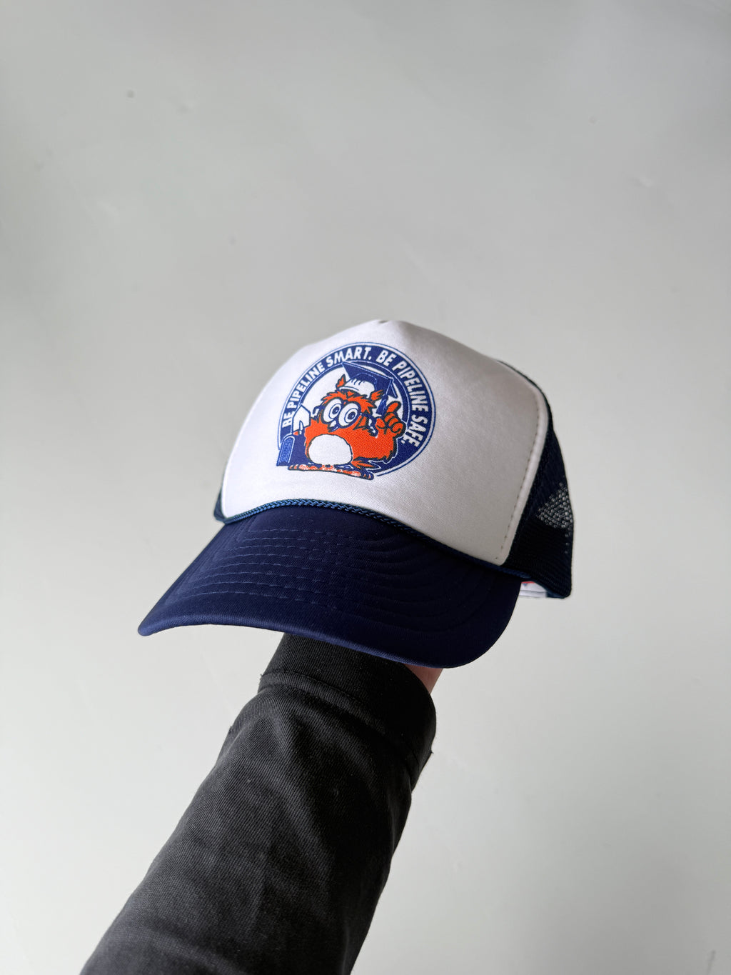White Pipeline Safe Vintage Foam and Mesh SnapBack Trucker Cap