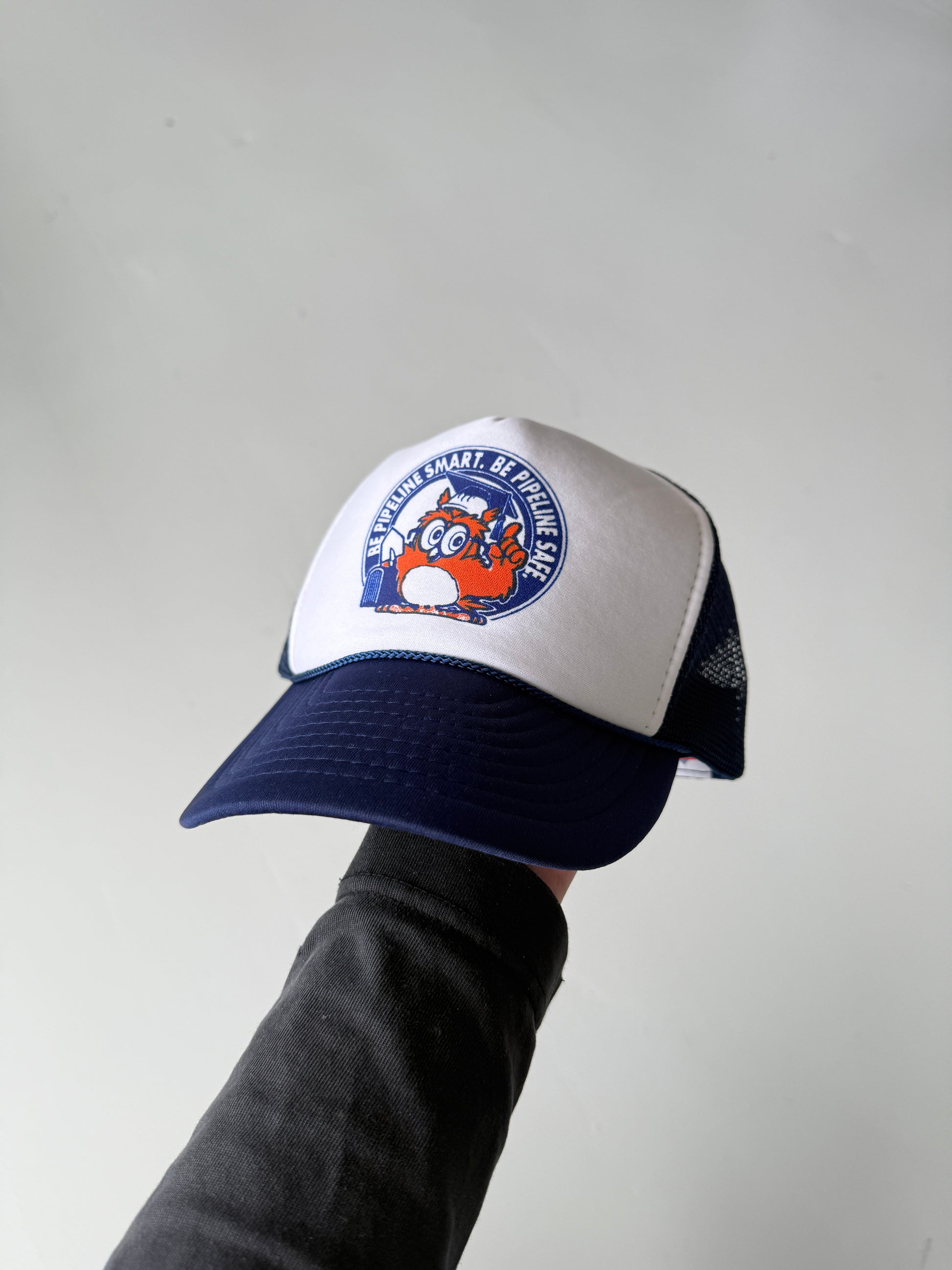 White Pipeline Safe Vintage Foam and Mesh SnapBack Trucker Cap