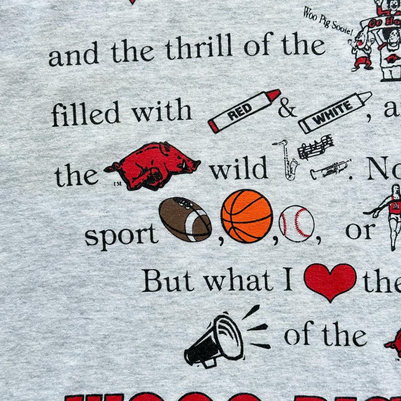 Grey American Sports Slogan Vintage 90's T-shirt - Large