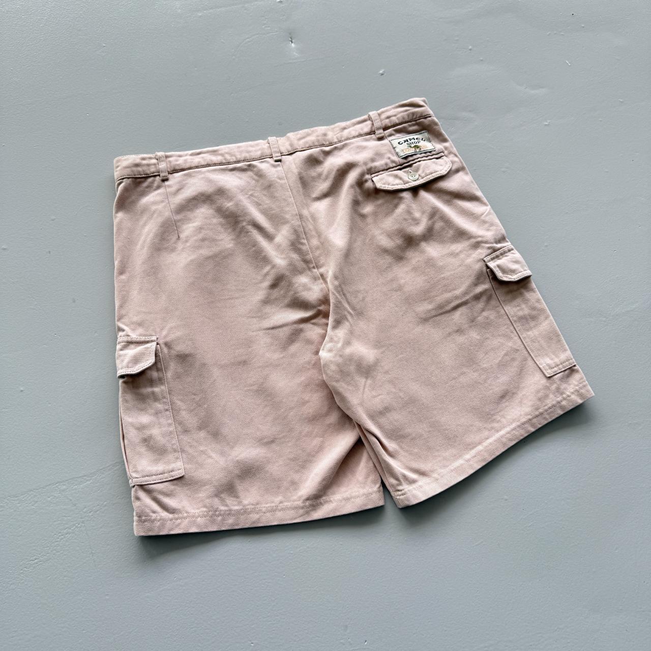 Pale Pink Camel Cotton 90’s Cargo Shorts - 36"