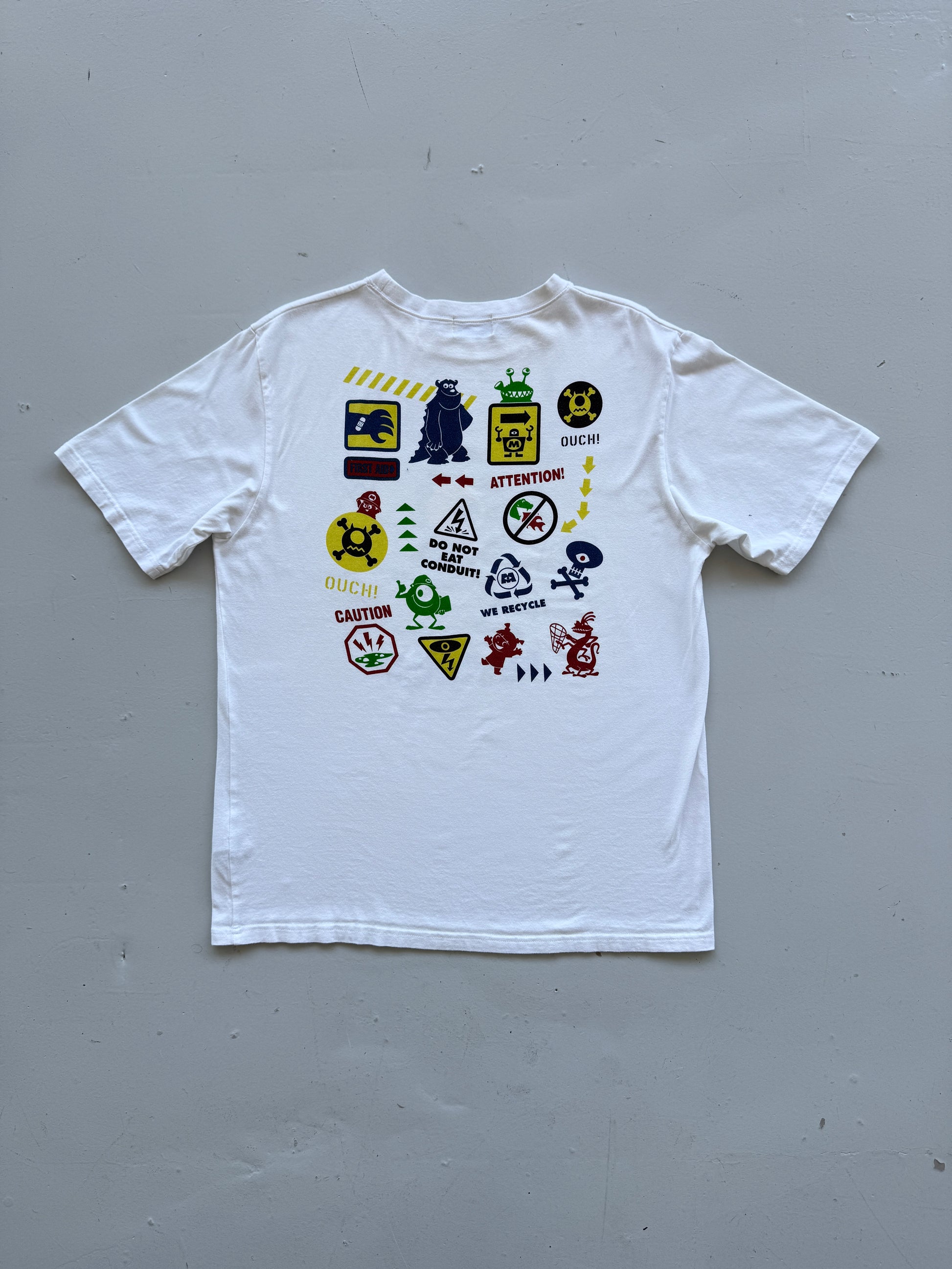 White Monsters Inc 00's Vintage Tokyo Disney Graphic T-Shirt - Large
