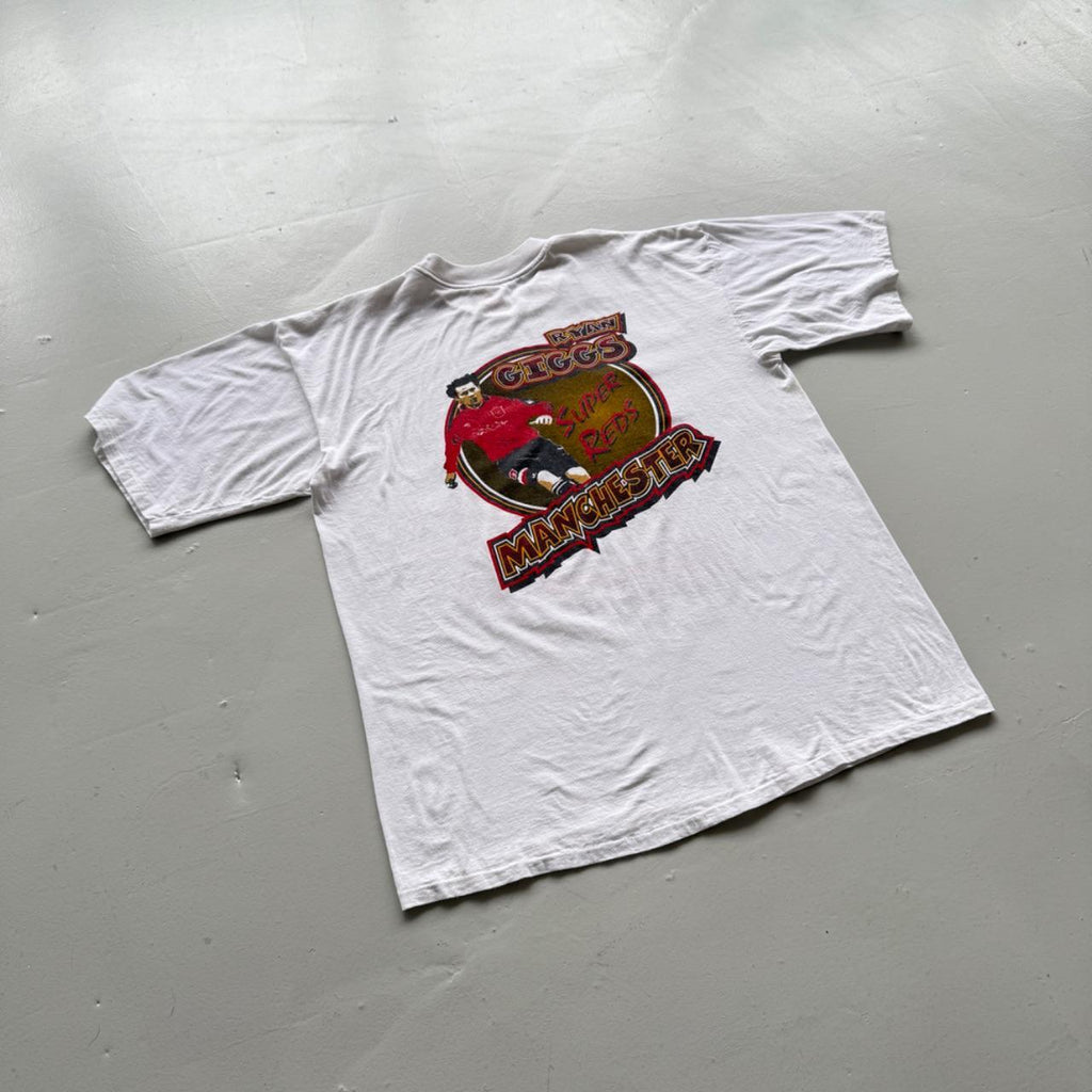 White Ryan Giggs 90s Vintage Manchester United Graphic T-Shirt - XL