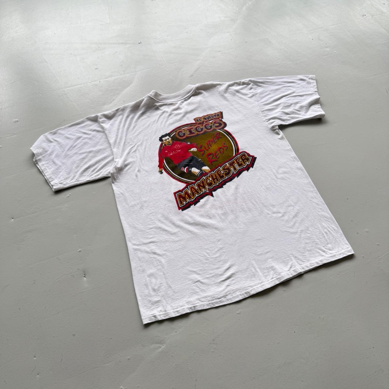 White Ryan Giggs 90s Vintage Manchester United Graphic T-Shirt - XL