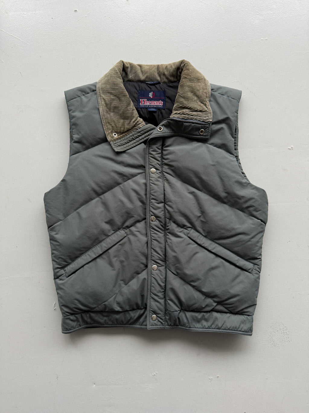 Grey Hermans 90's Vintage Puffer Vest Body Warmer - Large