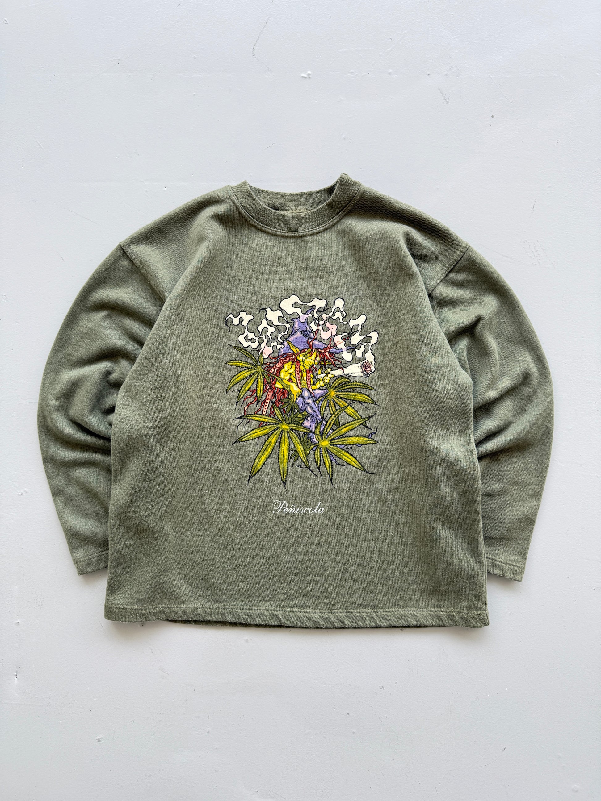 Native World Peñiscola Weed Graphic 90's Vintage Sweatshirt - XS