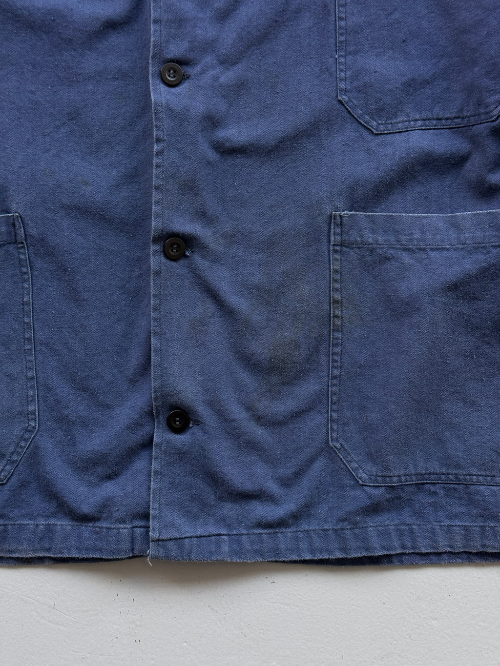 Herringbone Twill Navy French Workwear 80’s Vintage Chore Jacket CH027 - 2XL