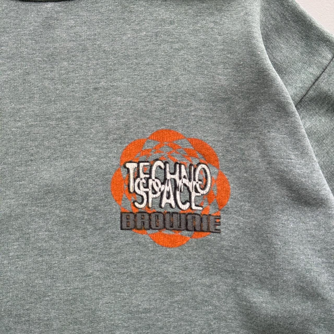 Light Blue Techno Space 90’s Vintage Rave Graphic Sweatshirt - XL