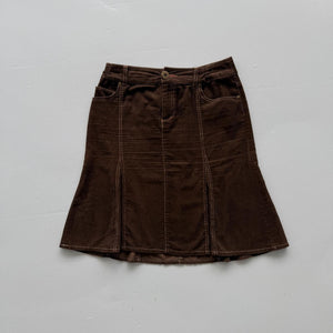 Brown Vintage Miss Selfridge Y2K Velvet Skirt - W30 L23 Size 12