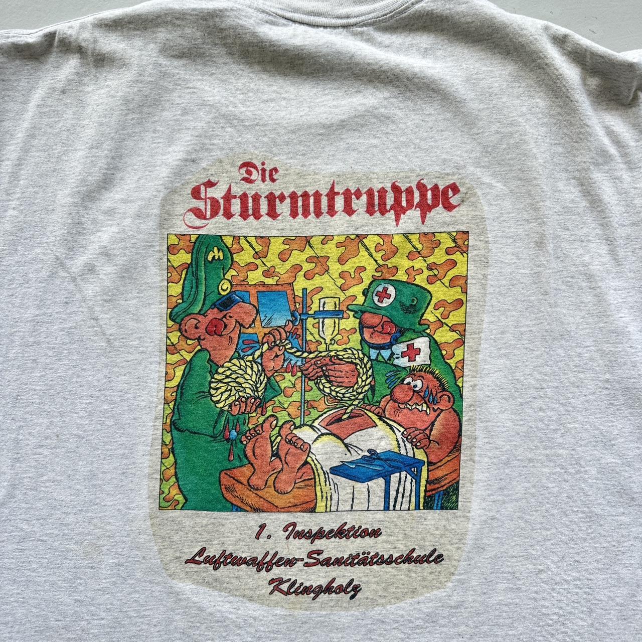 Grey Novelty Cartoon German Airforce Vintage T-shirt - XL