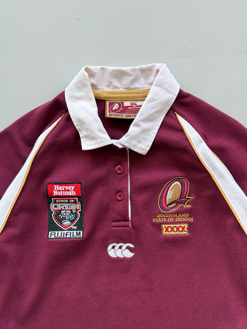 Maroon Queensland State of Origin 00's Vintage Canterbury Rugby Jersey- Kids 10