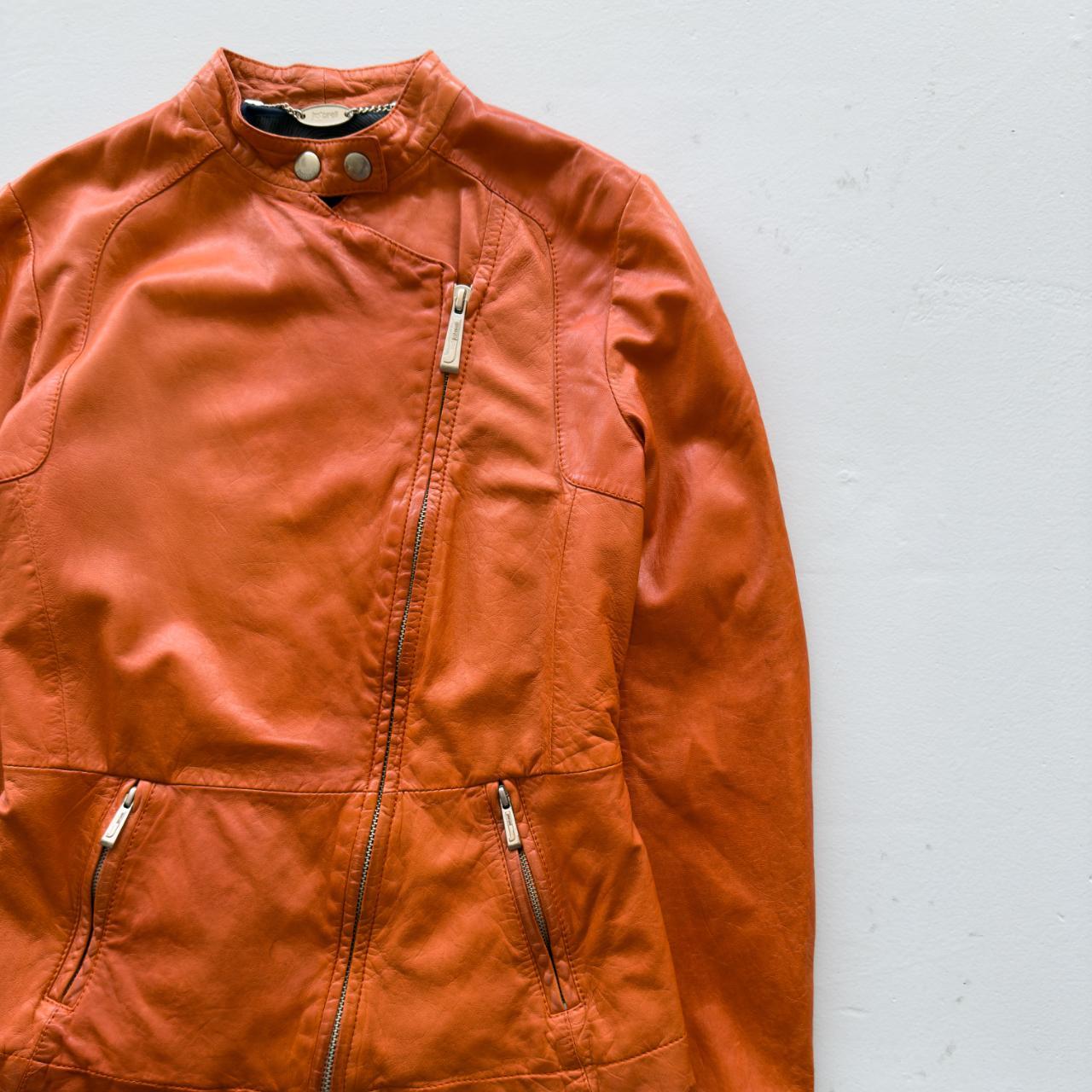 Orange Just Cavalli 00's Y2K Cropped Leather Jacket - XS